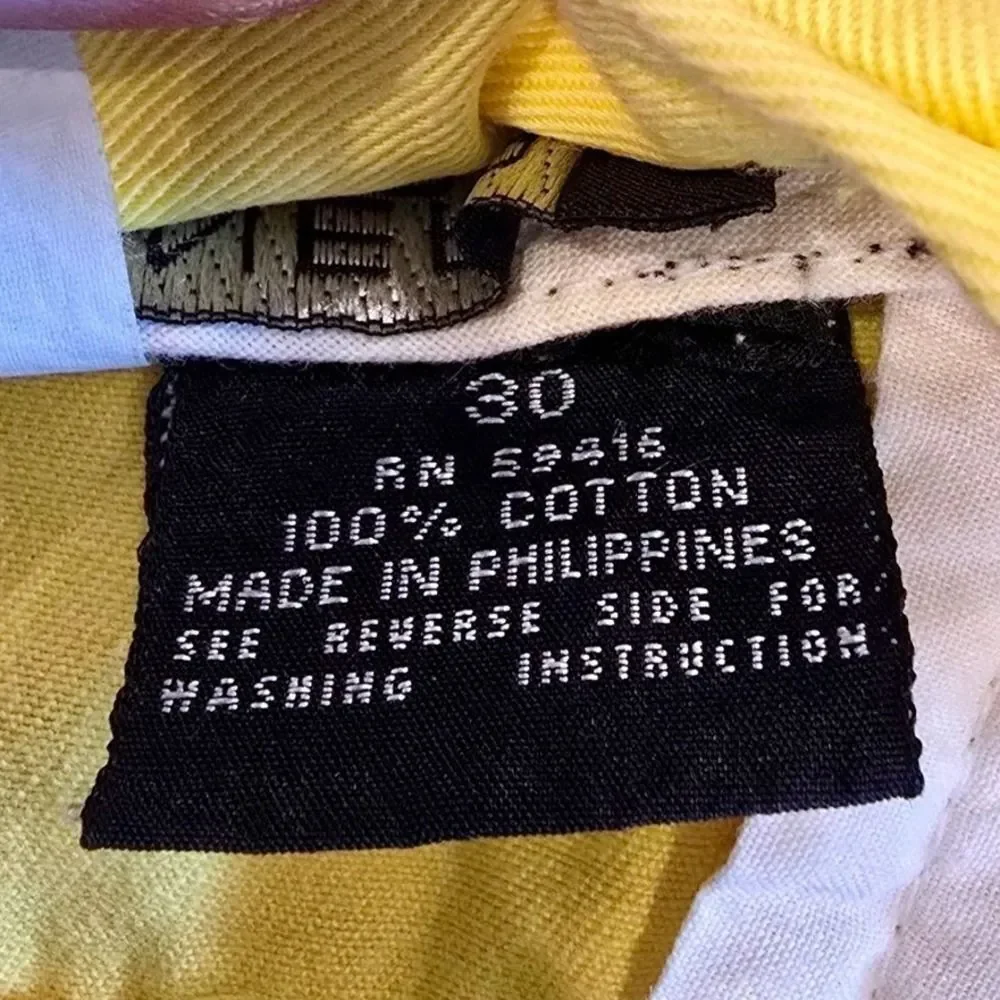 VTG 80s Generra Collection Yellow High Waisted Shorts Womens Cotton Twill 28x6 S